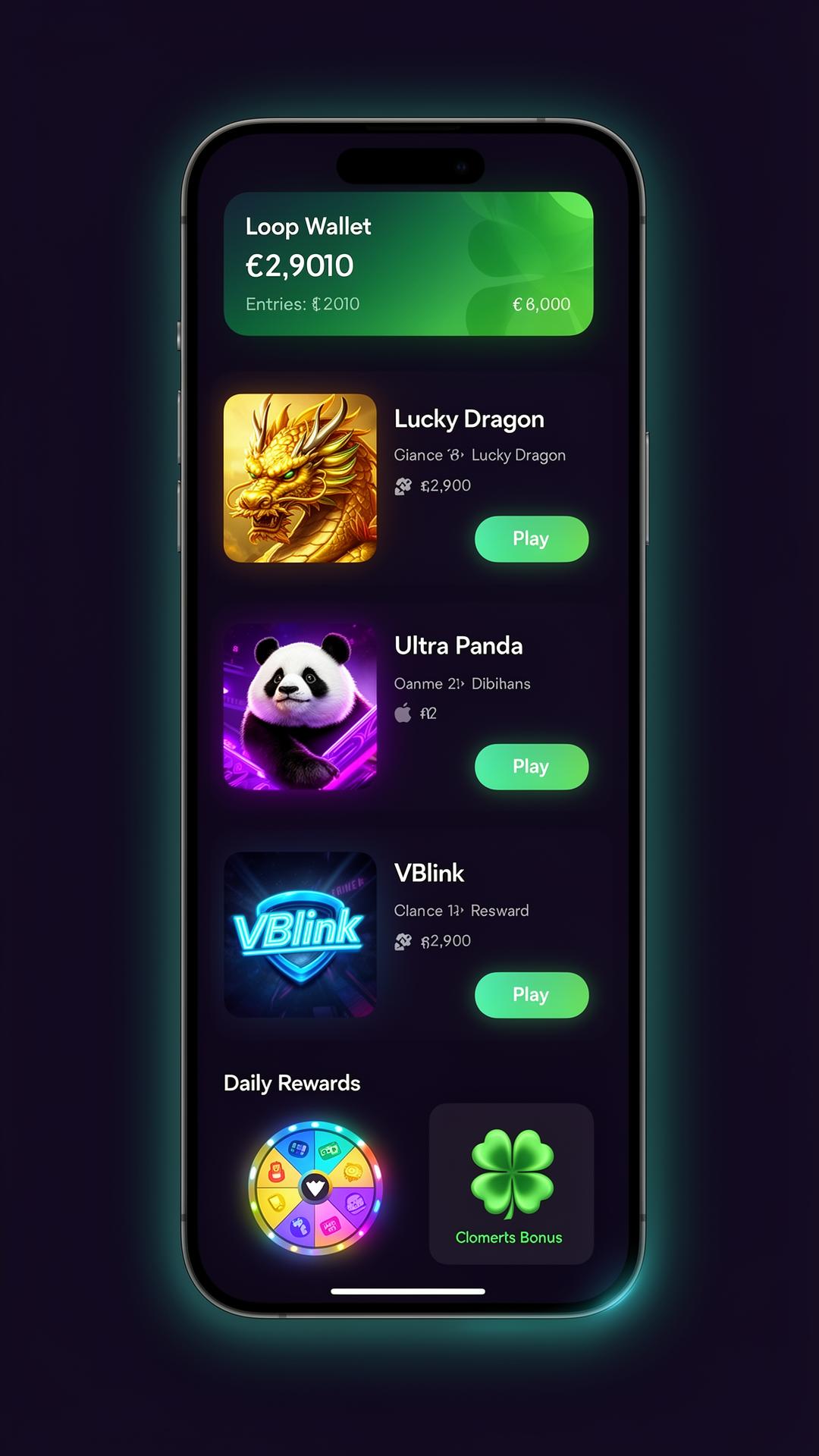 LuckyLoop mobile app preview